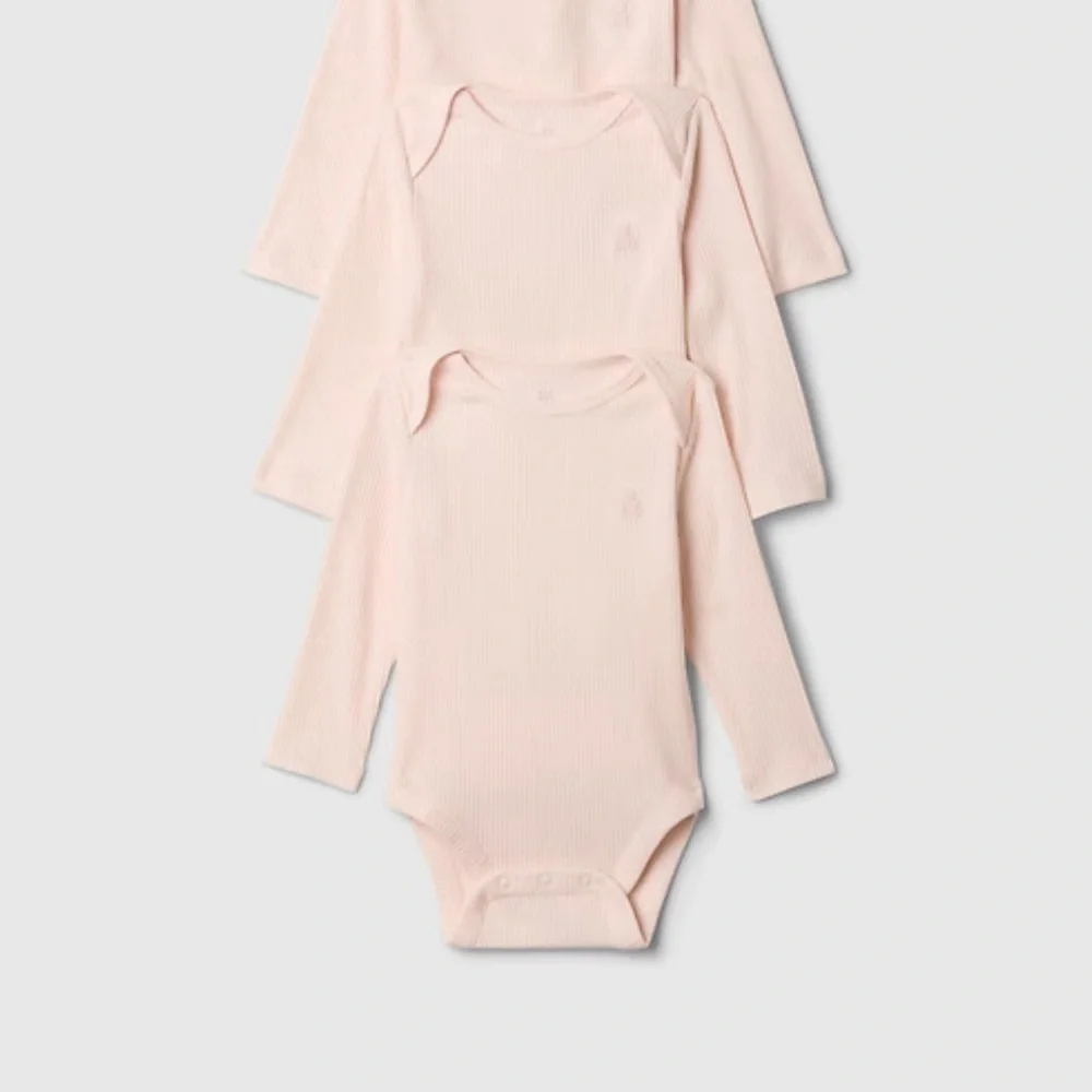 GAP Soft Pink Long Sleeve Bodysuit Set onesie